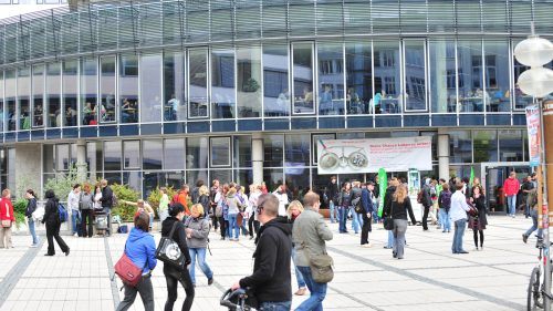 Studierende auf dem Campus