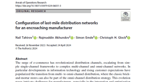 Neues Paper: Configuration of last-mile distribution networks for an encroaching manufacturer
