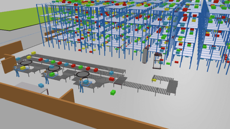 Simulation eines Roboterlagers