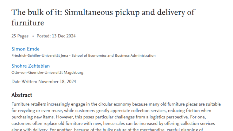 The bulk of it: Simultaneous pickup and delivery of furniture